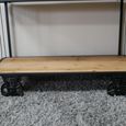 Industrial Shelving Unit - Tall - Black - on Wheels - Wood and Metal