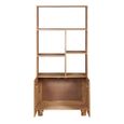 Austin Bookcase - 2 Door - Fluted - Natural - Mango Wood