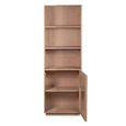 Indus Bookcase - Tall - 1 Door - Pale Taupe - Mango Wood