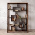 Cube Goa Petite Bookcase - Geometric - Rustic Sheesham