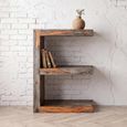 Cube Goa Petite Side Table - E Shape - Rustic Sheesham