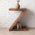Cube Goa Petite Side Table - Z Shape - Rustic Sheesham