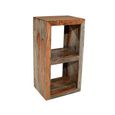 Cube Goa Petite Bookcase - 2 Hole - Rustic Sheesham
