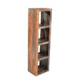 Cube Goa Petite Bookcase - 4 Hole - Rustic Sheesham