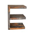 Cube Goa Petite Side Table - E Shape - Rustic Sheesham