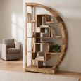 Cube Natural Mango Wood Half Round Shelving Unit thumbnail