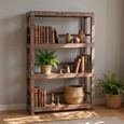 Distressed Open Shelving Unit - Vintage Brown - Reclaimed Wood