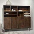 Elan Shelving Unit - Wide - 4 Door - Chestnut - Mango Wood