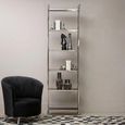 Horizon Bookcase - Black Glass with Silver Metal