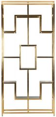 Magnus Black Glass and Gold Open Shelving Unit