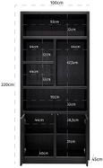 Oakura Black Oak Bookcase with Cupboard - LH