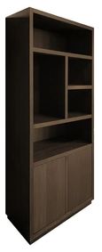 Oakura Dark Oak Bookcase with Cupboard - LH