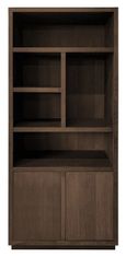 Oakura Dark Oak Bookcase with Cupboard - LH