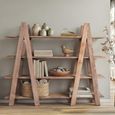 Santander Open Shelving Unit - A-Frame - Rustic Natural - Wooden