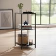 Seaford Shelving Unit - Small Open - Clear Glass and Black Metal
