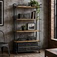 Shelving Unit - 2 Drawer - Tall - Wood and Metal