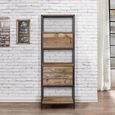 Urban Shelving Unit - Industrial Style - 1 Door 3 Drawer - Rustic Wood