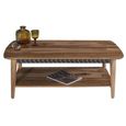Clearance - Luxuria Coffee Table - 115cm - Sheesham Wood - Black Geometric Trim