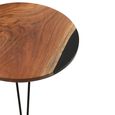 Coffee Table - Round - Small - Hairpin Leg - Natural and Black - Acacia Wood and Metal
