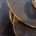Blackbone Black Round 2 Tier Coffee Tables with Gold Trim
