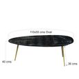 Organic Coffee Table - Oval - Low - Black and Gold - Marble Effect
