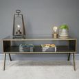 Antique Gold Glass and Metal Coffee Table thumbnail 4