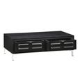 Clearance - Geo Black Painted Mirrored Mango Wood 2 Drawer Storage Coffee Table with Chrome Base thumbnail 2