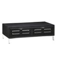 Clearance - Geo Black Painted Mirrored Mango Wood 2 Drawer Storage Coffee Table with Chrome Base thumbnail 3
