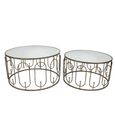 Set of 2 Estela Antique Gold Coffee Table thumbnail 2