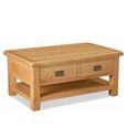 Salisbury Premium Coffee Table - 2 Drawer - with Shelf - Oak