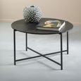 Lamoine Coffee Table - Round - Black Marble Effect