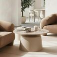 Santorini Coffee Table - Round - Beige Ceramic