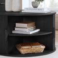 Axel Coffee Table - Round - 2 Door - Black Fluted