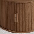 Axel Coffee Table - Round - 2 Door - Walnut Fluted