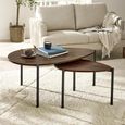 Lorette Nest of 2 Coffee Tables - Teardrop - Walnut