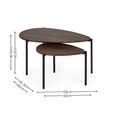 Lorette Nest of 2 Coffee Tables - Teardrop - Walnut