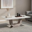 Clearance - Castello Coffee Table - Stone Grey & White Gloss Pedestal - A498