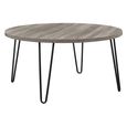 Owen Retro Coffee Table - Round - Grey Oak - 3615307COMUK