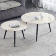 Luna Coffee Tables - Set of 2 - Round - Kass Marble Effect