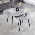 Luna Coffee Tables - Set of 2 - Round - Rebecca Grey Sintered Stone