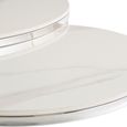 Hanson Coffee Tables - Set of 2 - Round - Italy White Sintered Stone and Chrome