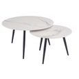 Luna Coffee Tables - Set of 2 - Round - Kass Marble Effect