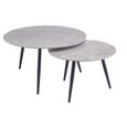 Luna Coffee Tables - Set of 2 - Round - Rebecca Grey Sintered Stone