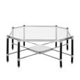 Allessi Coffee Table - Clear Glass and Chrome - Octagonal