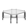 Allessi Coffee Table - Clear Glass and Chrome - Octagonal