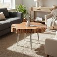 Almora Coffee Table - Log - Acacia Wood and Metal