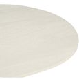 Patrice Fluted Coffee Table - Round - Off White - Mango Wood