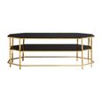 Arezzo Coffee Table - Black Glass and Gold Metal