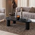 Coffee Table - Oval - Abstract - Large - Black - Wood