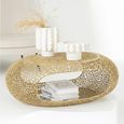 Coffee Table - Oval - Large - Gold Fretwork - Aluminium